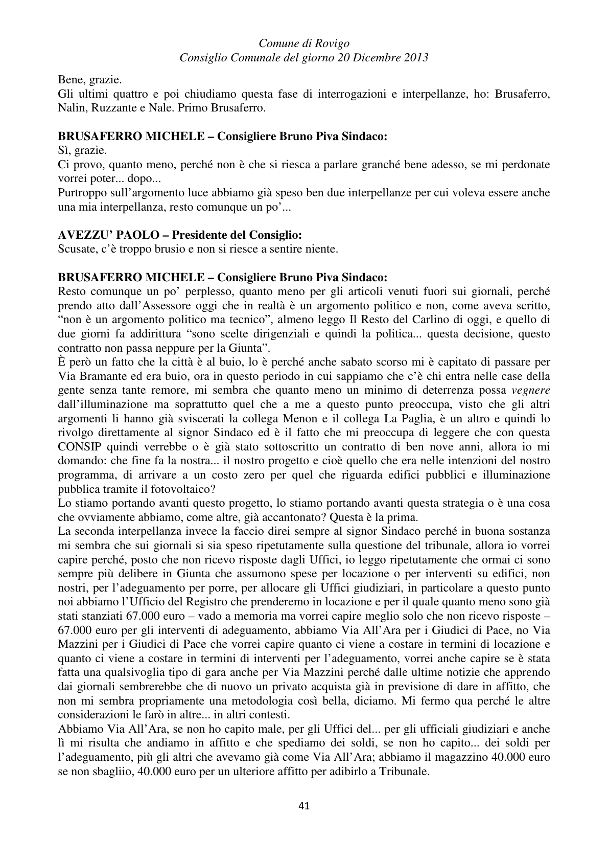 Pagina 41 del verbale