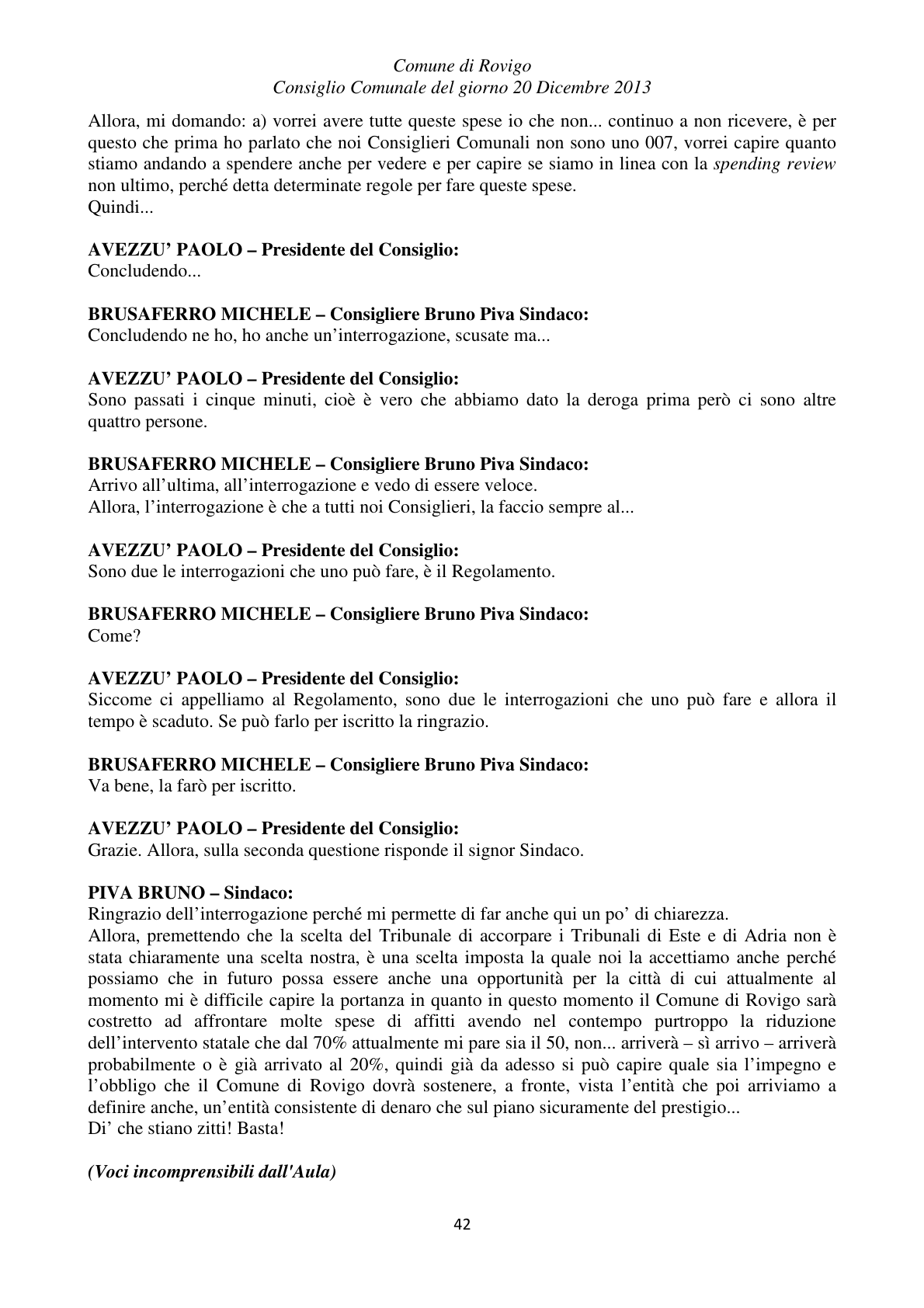Pagina 42 del verbale