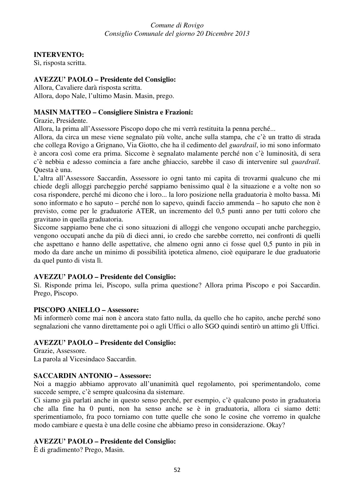 Pagina 52 del verbale