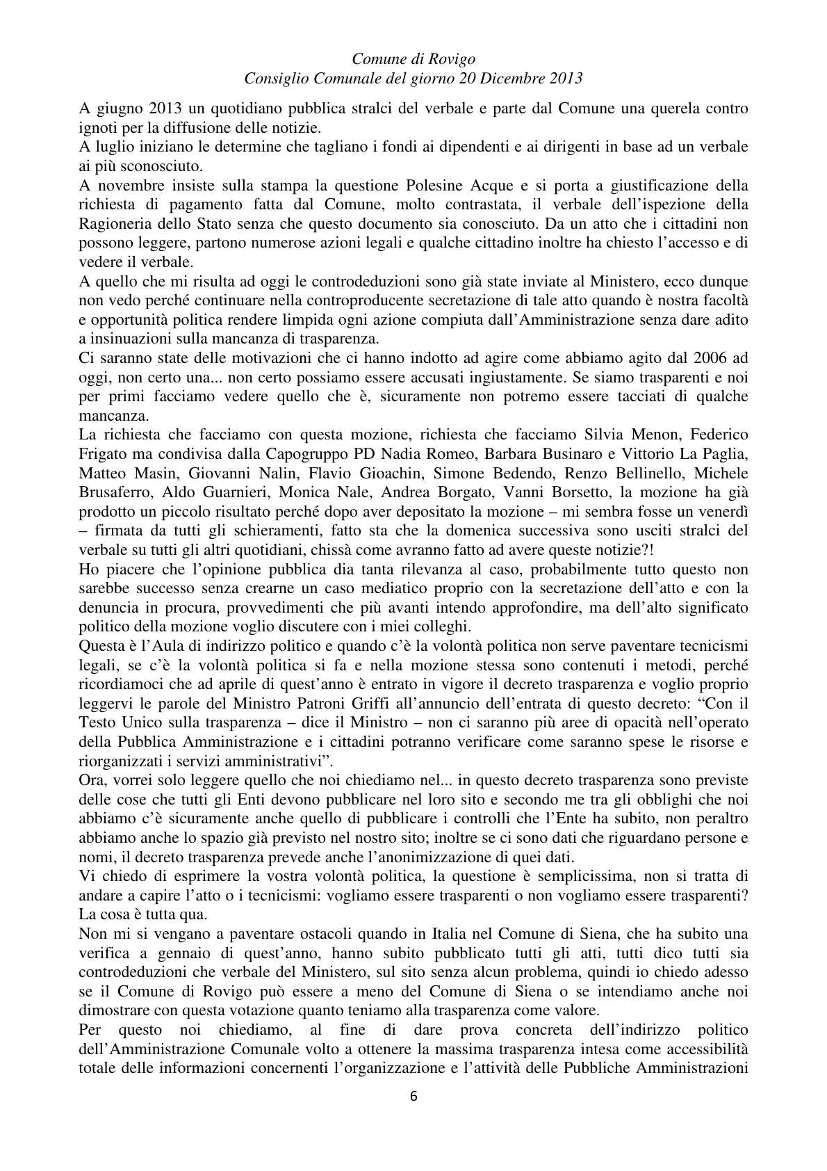Pagina 6 del verbale
