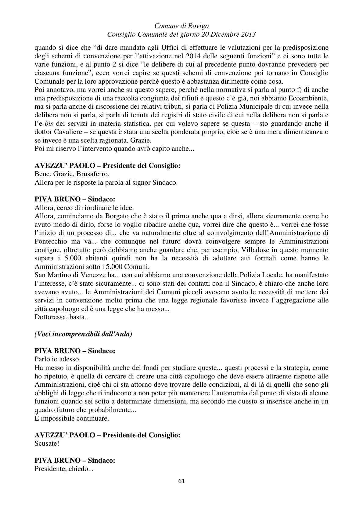 Pagina 61 del verbale