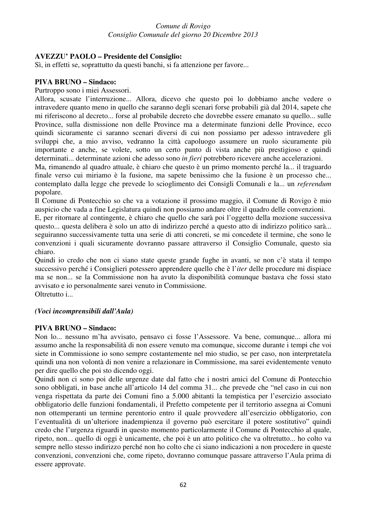 Pagina 62 del verbale