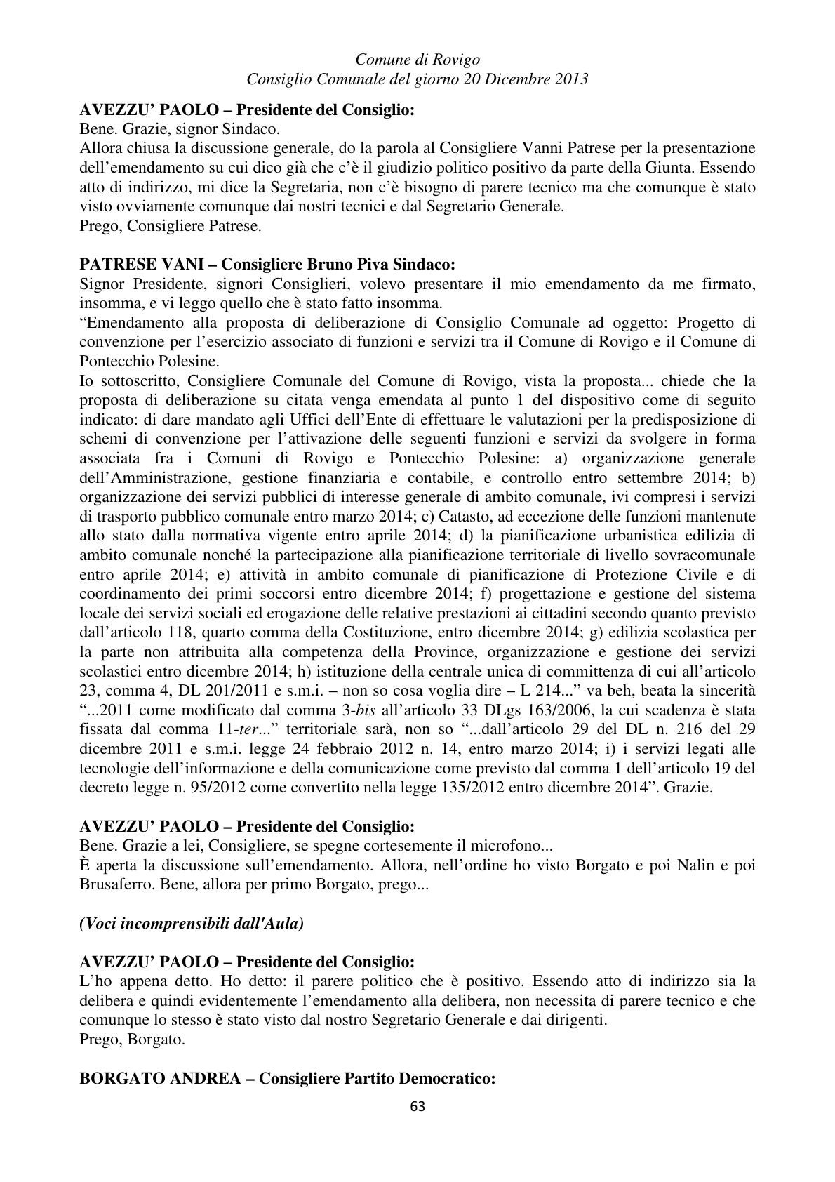Pagina 63 del verbale