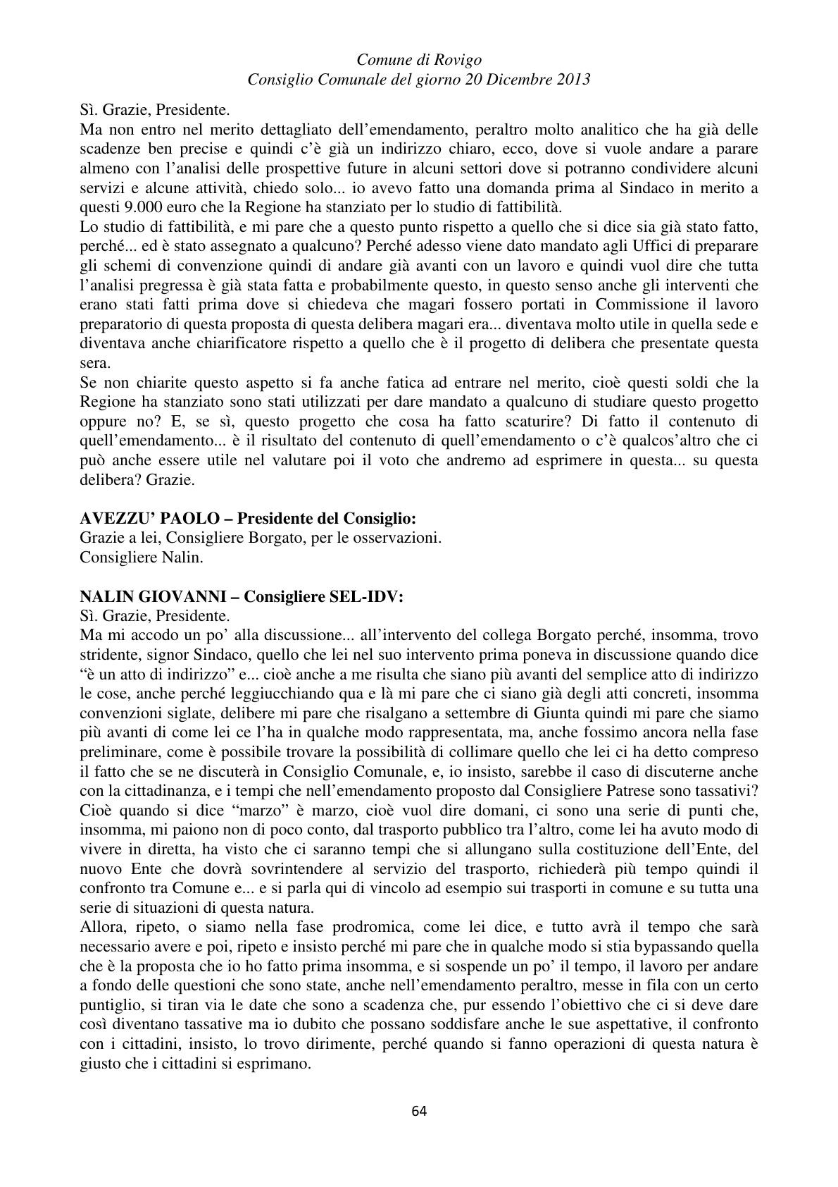 Pagina 64 del verbale