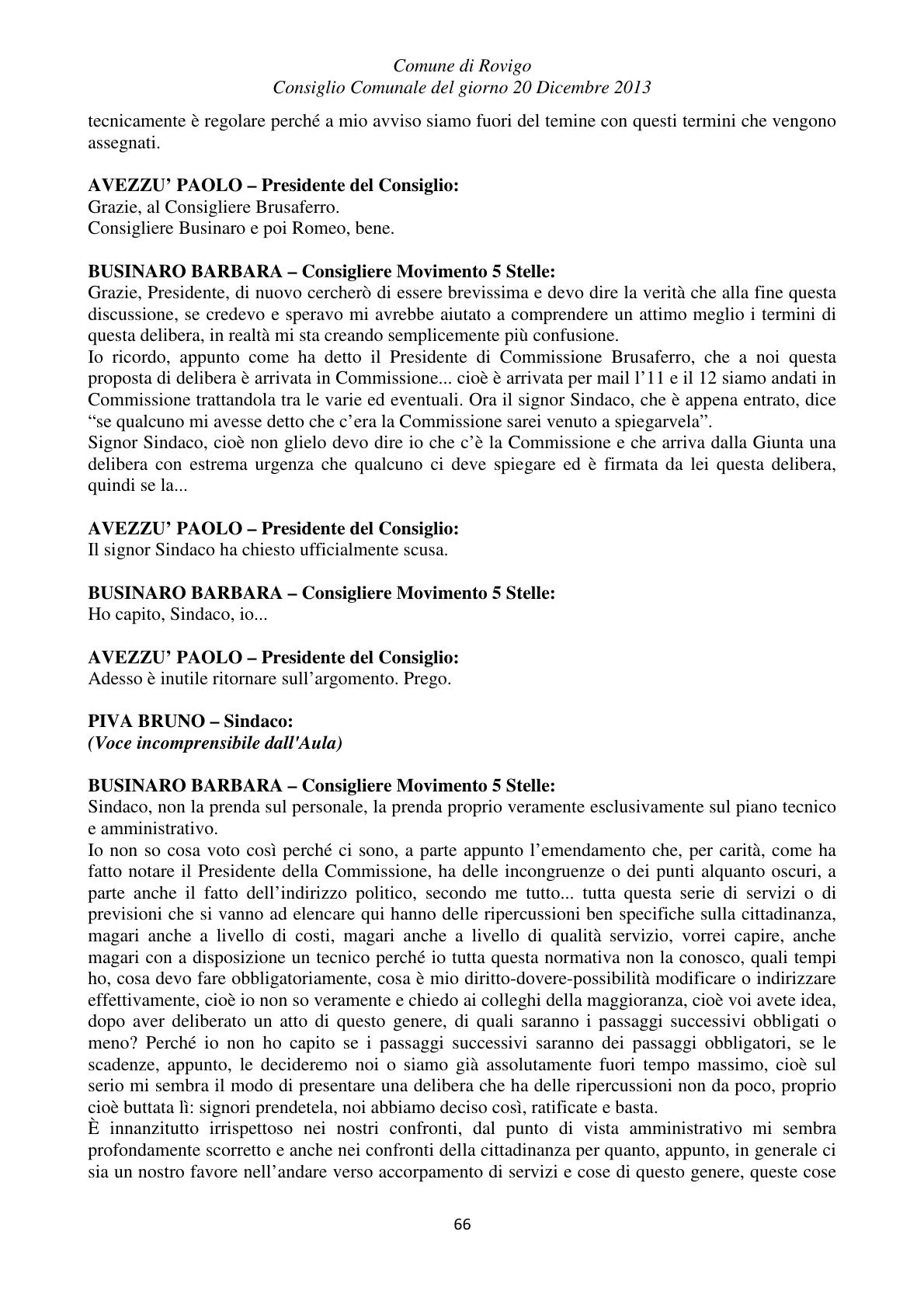 Pagina 66 del verbale