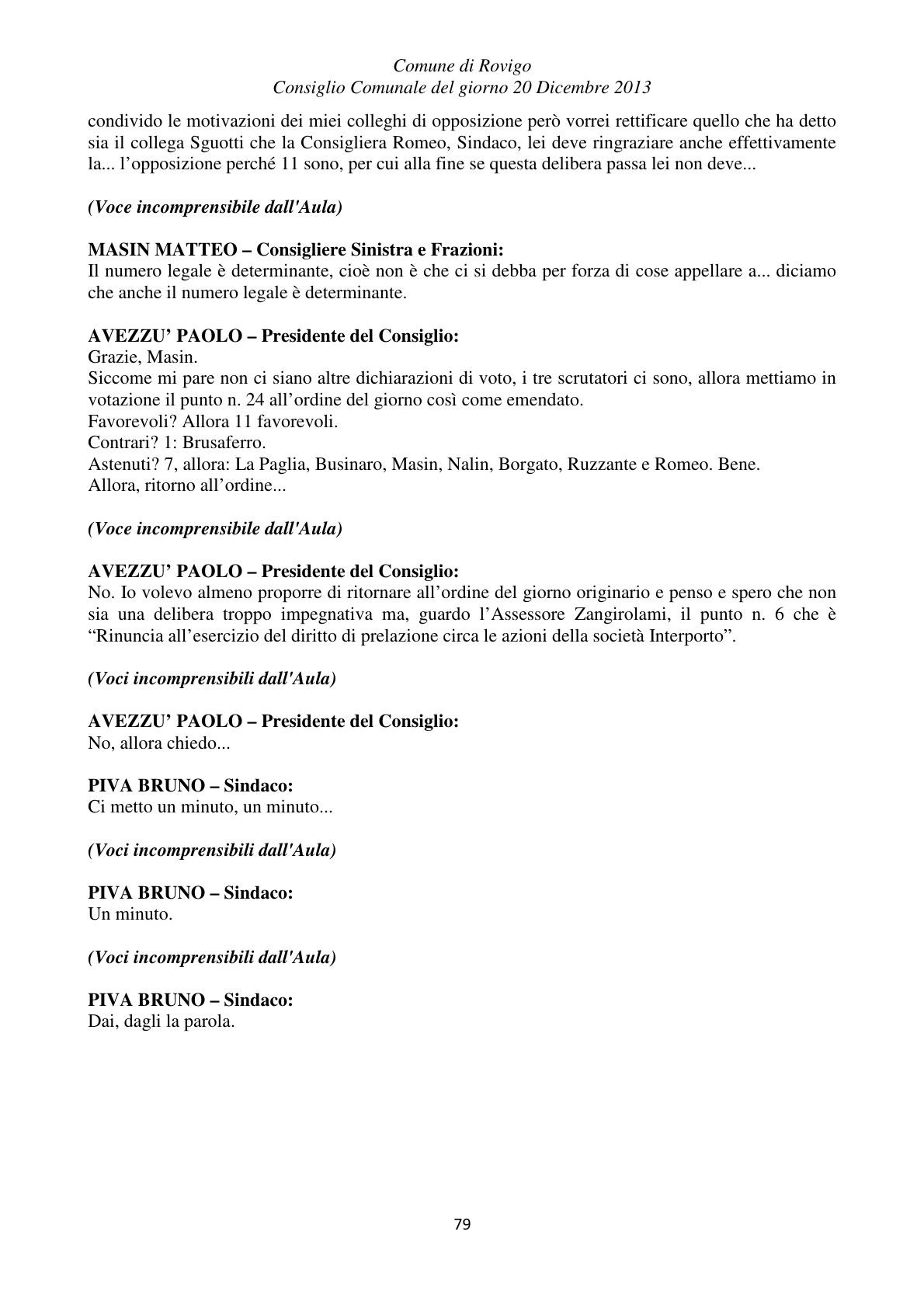 Pagina 79 del verbale