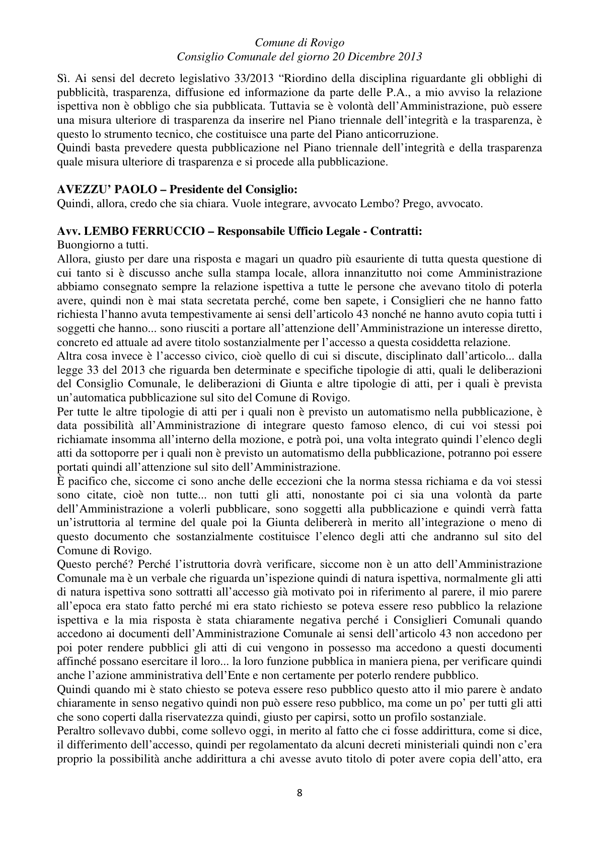 Pagina 8 del verbale
