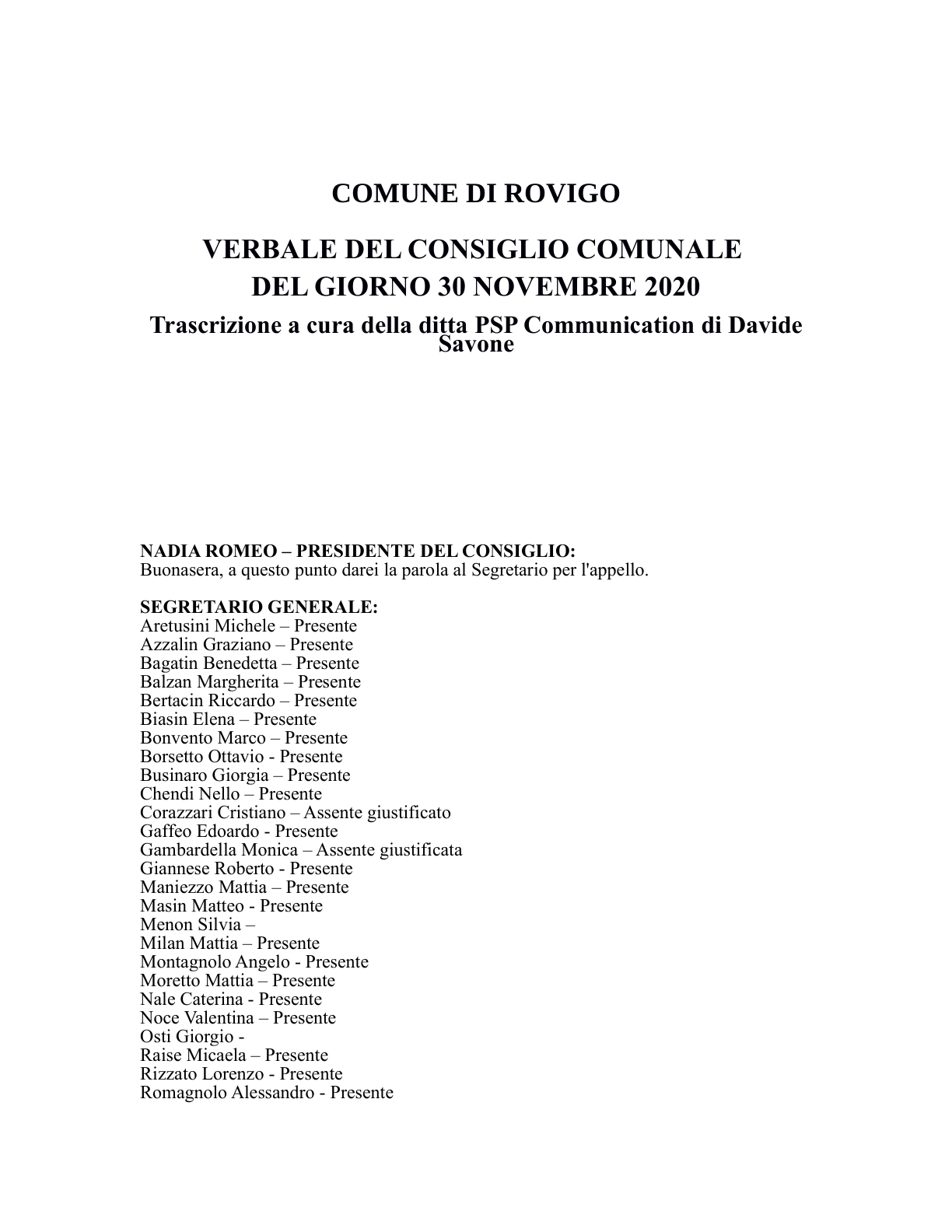 Pagina 1 del verbale