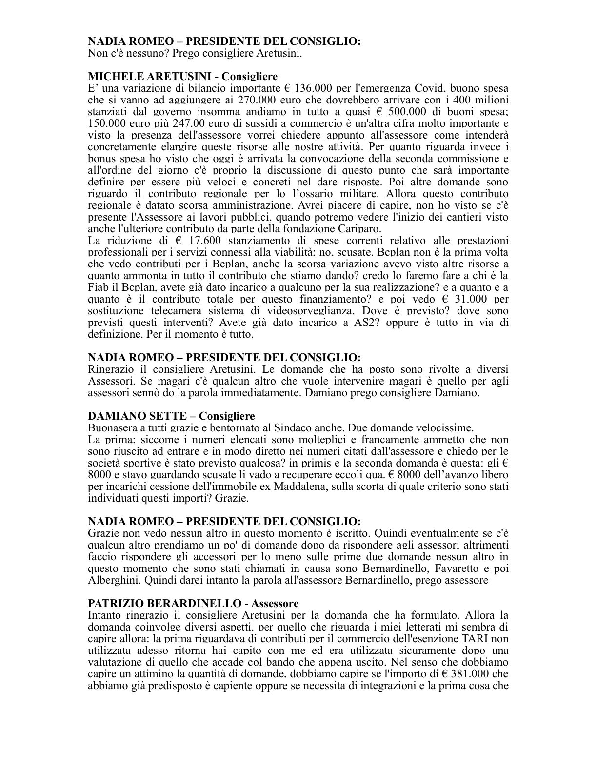 Pagina 12 del verbale