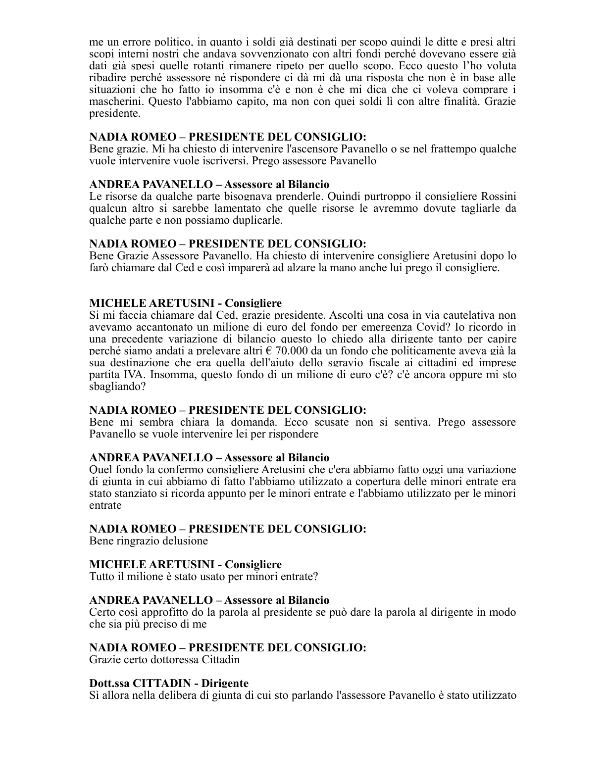 Pagina 33 del verbale