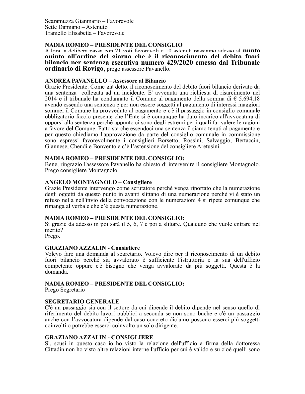 Pagina 35 del verbale