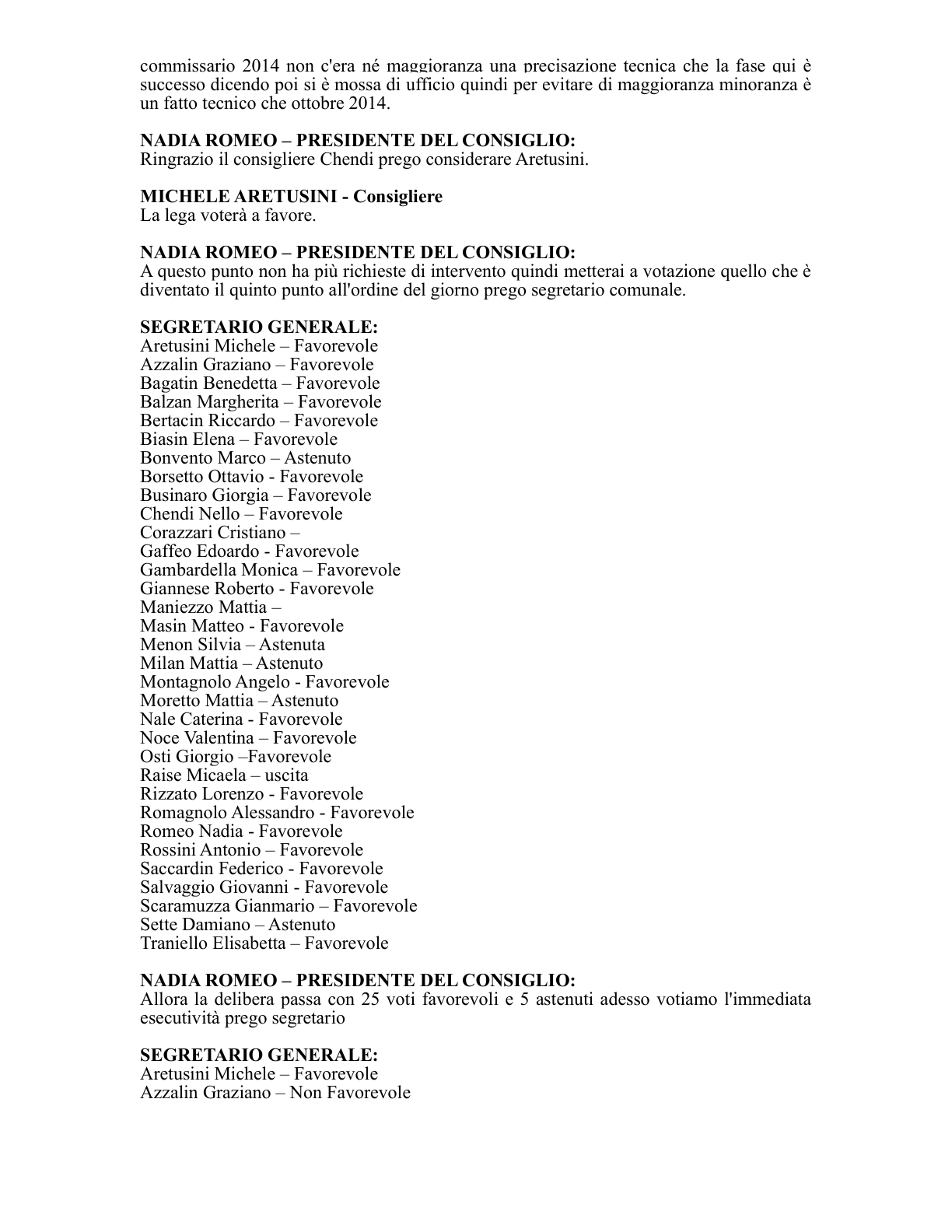 Pagina 39 del verbale