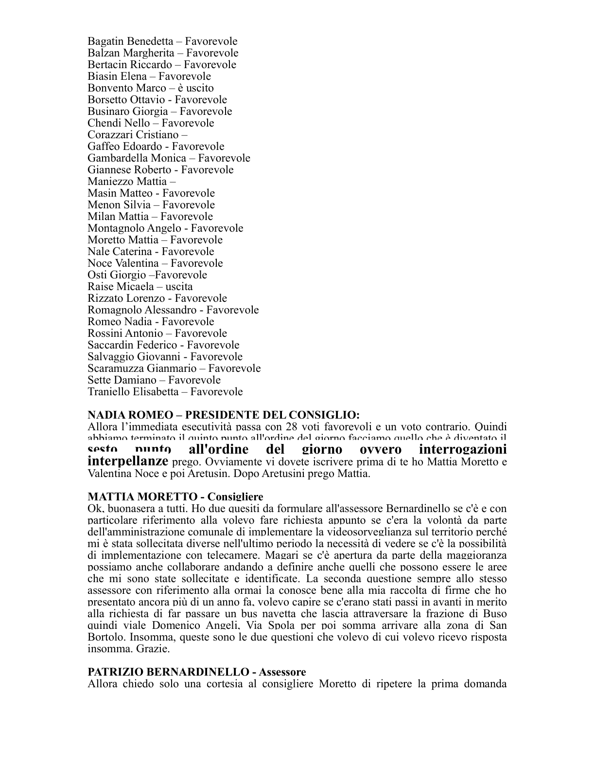 Pagina 40 del verbale