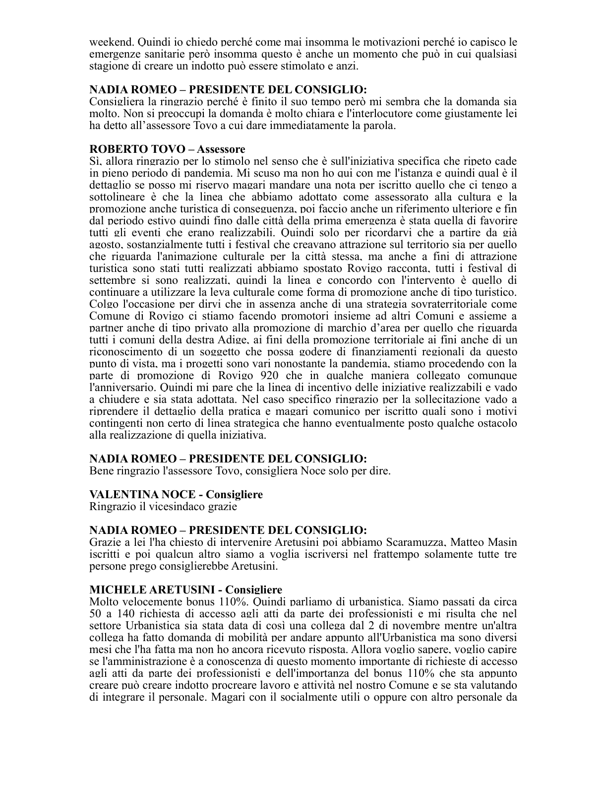 Pagina 43 del verbale