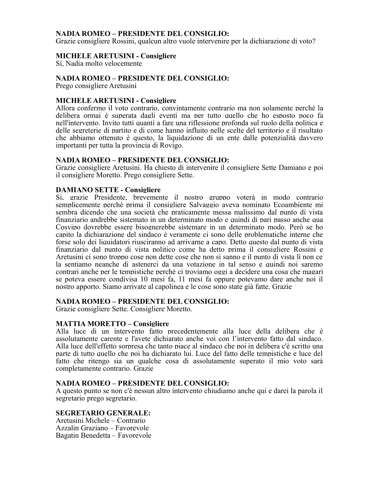 Pagina 67 del verbale
