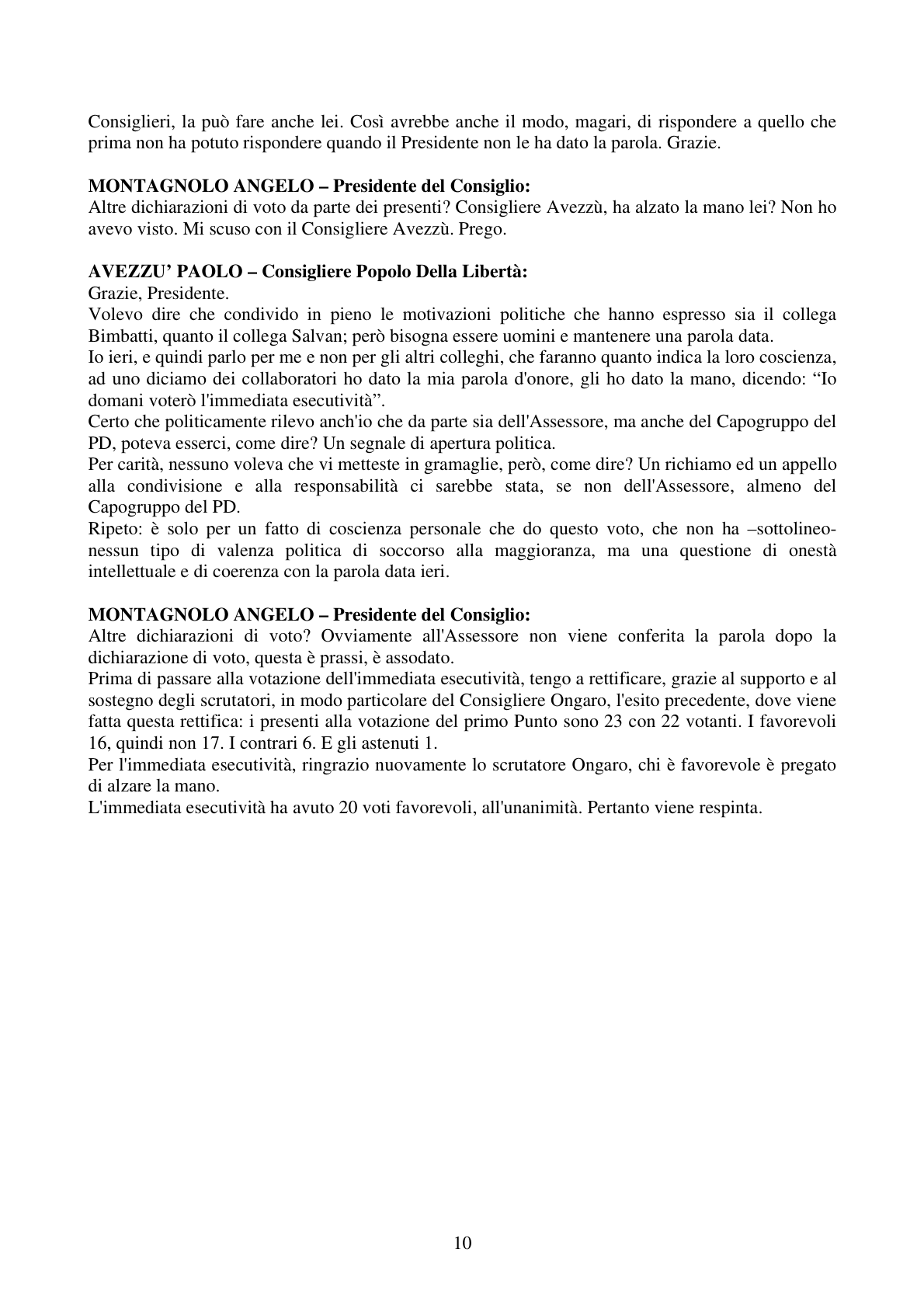 Pagina 10 del verbale