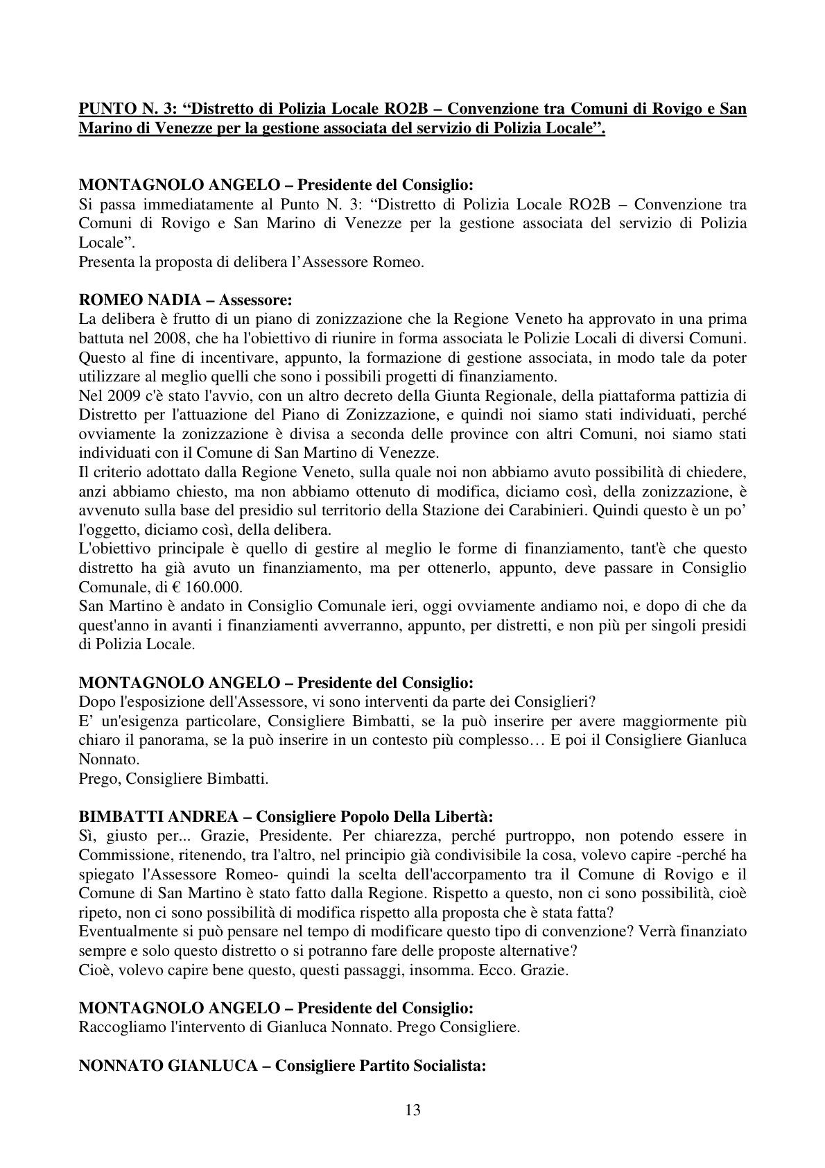 Pagina 13 del verbale