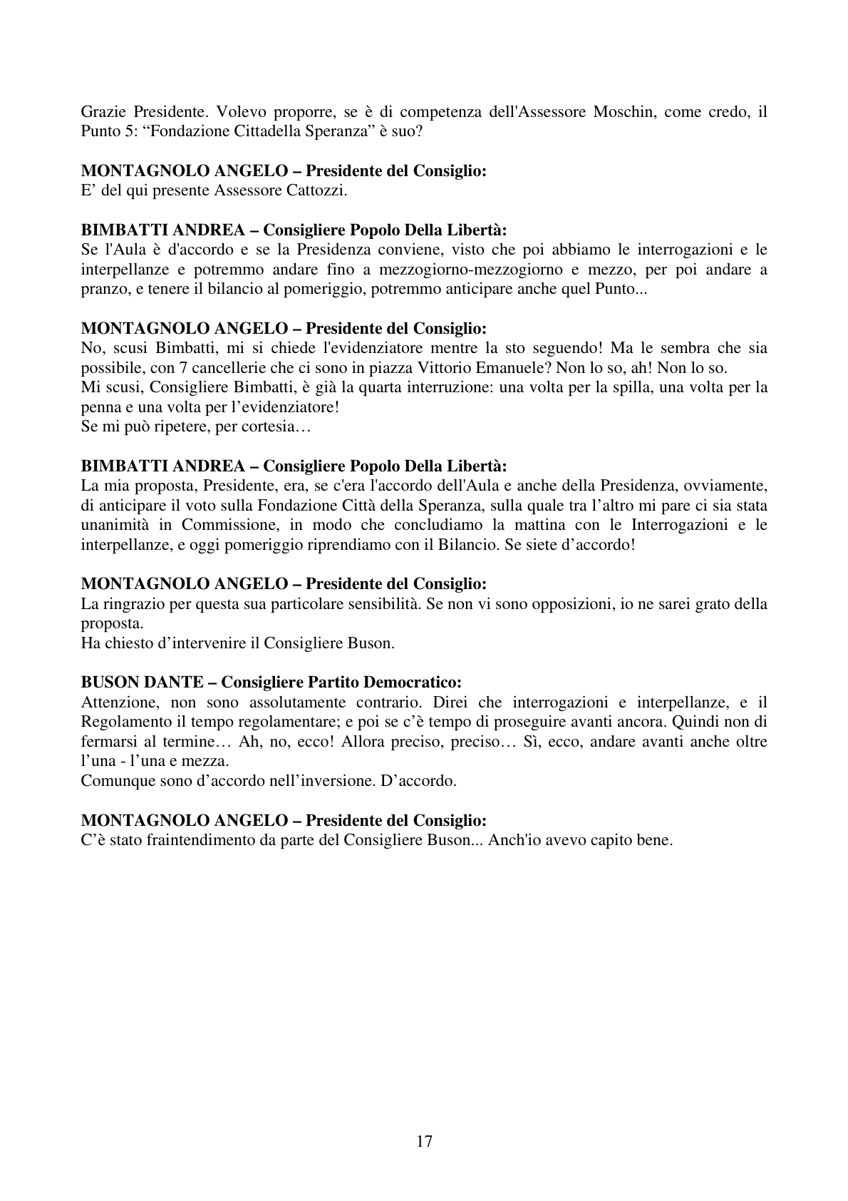 Pagina 17 del verbale