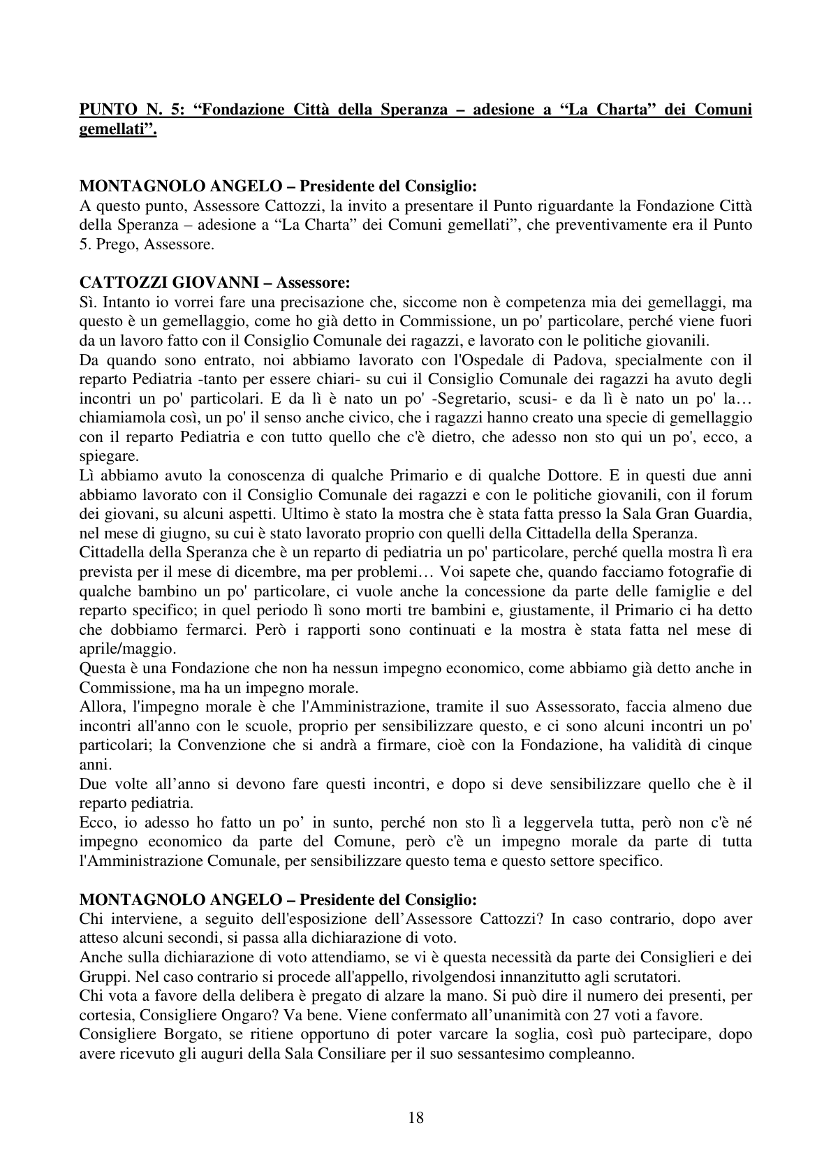 Pagina 18 del verbale