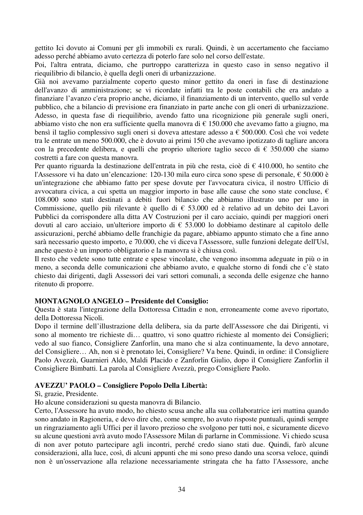 Pagina 34 del verbale