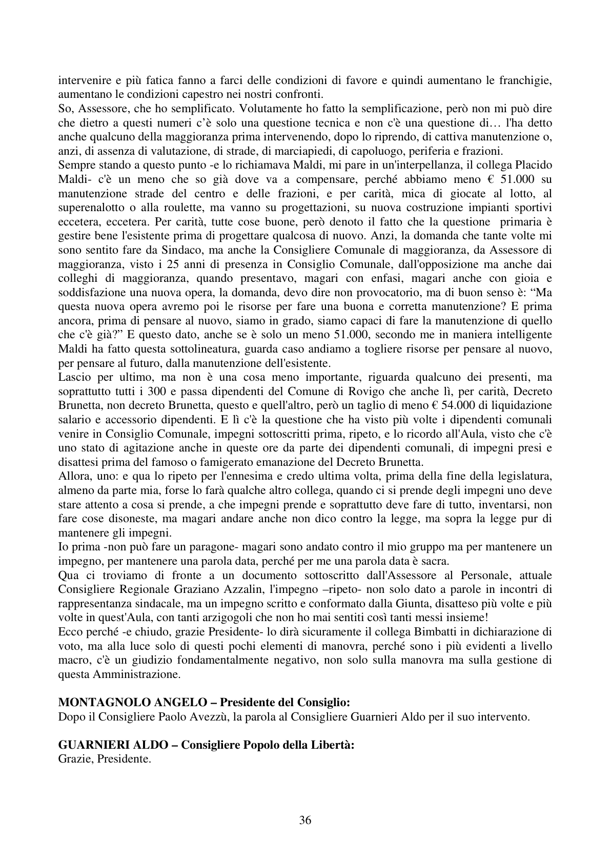 Pagina 36 del verbale