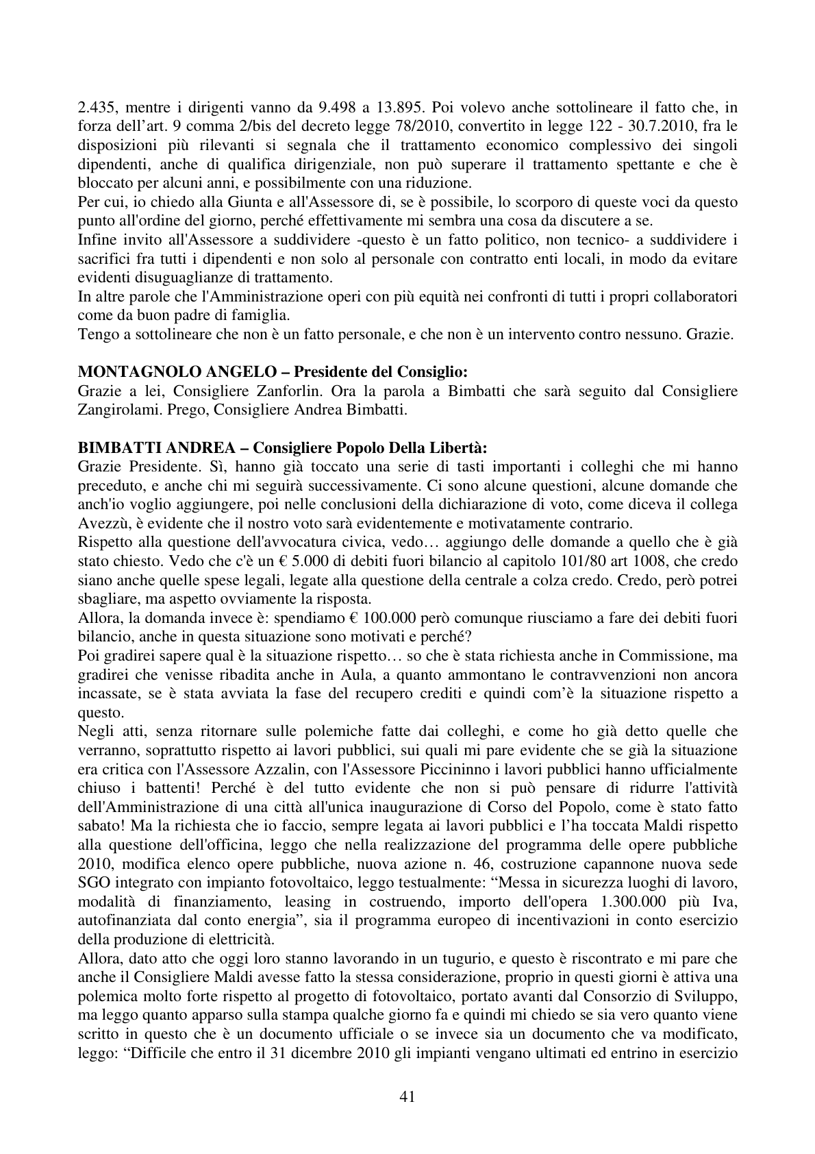Pagina 41 del verbale