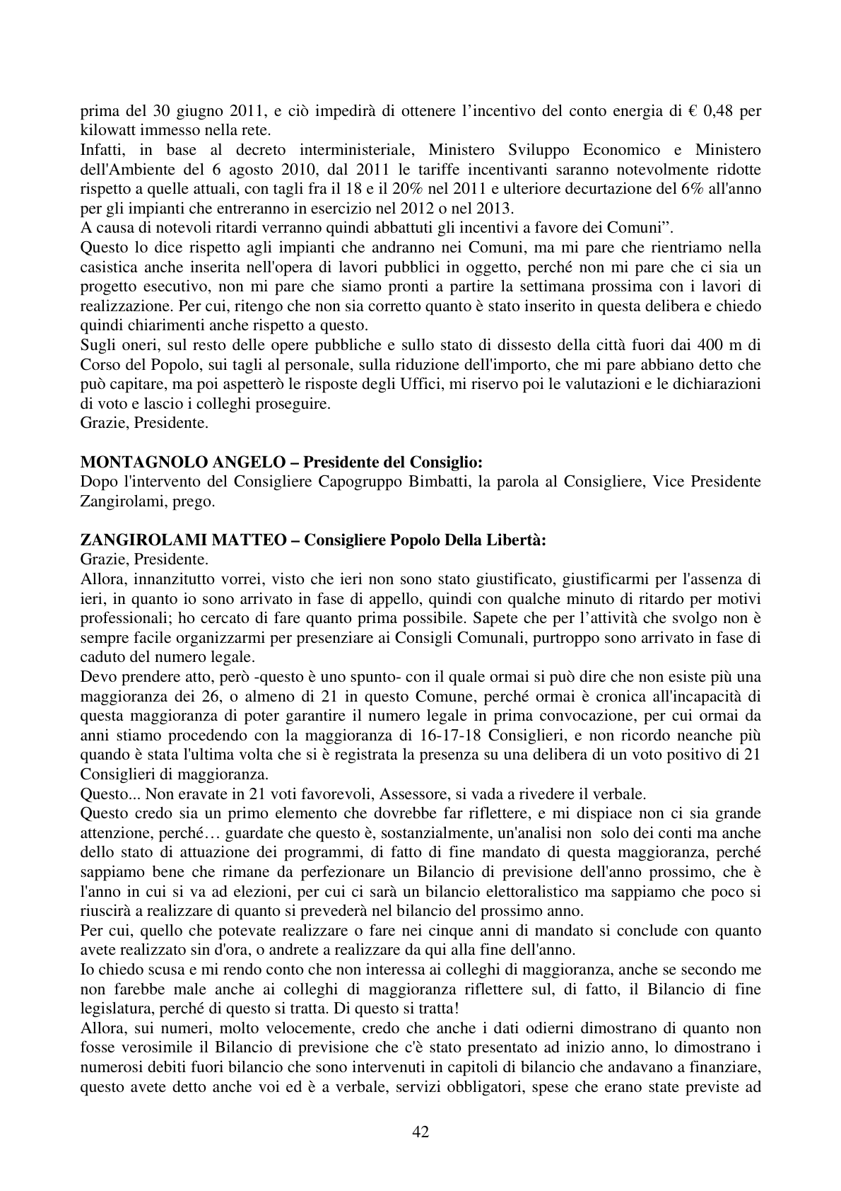 Pagina 42 del verbale