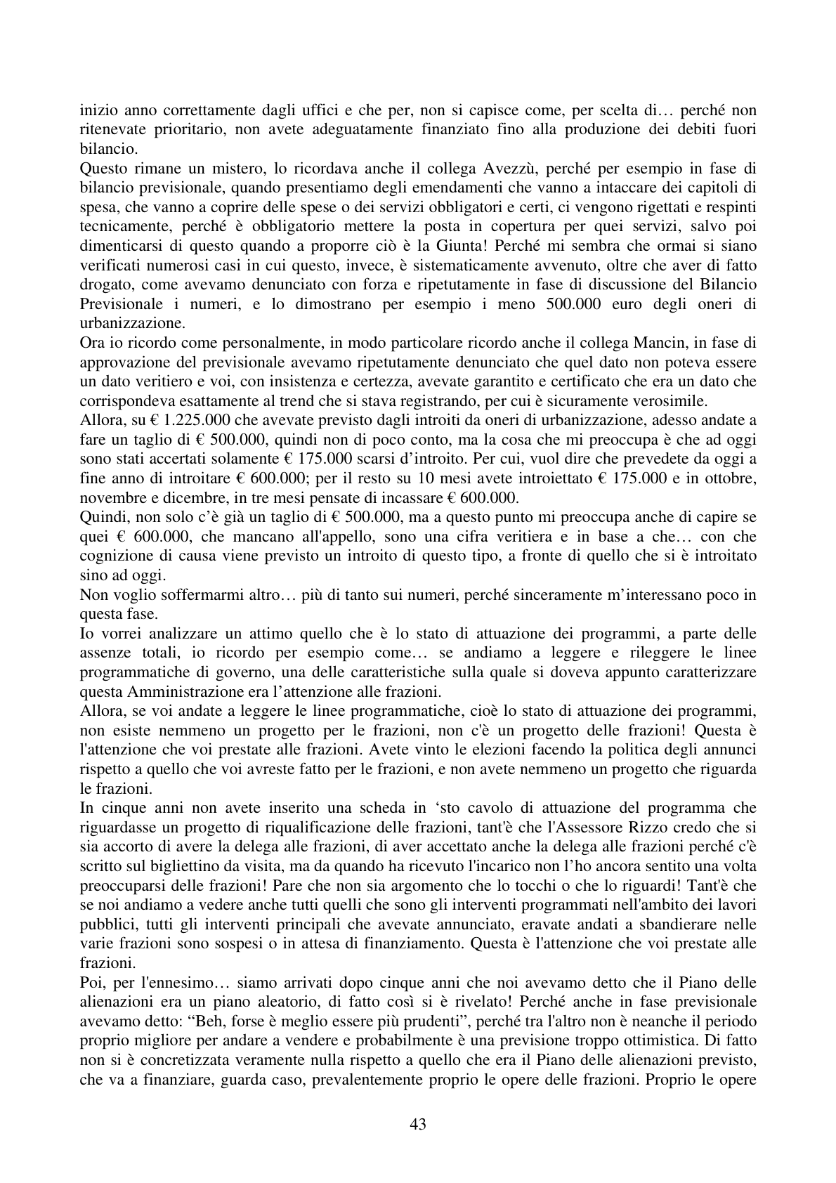 Pagina 43 del verbale