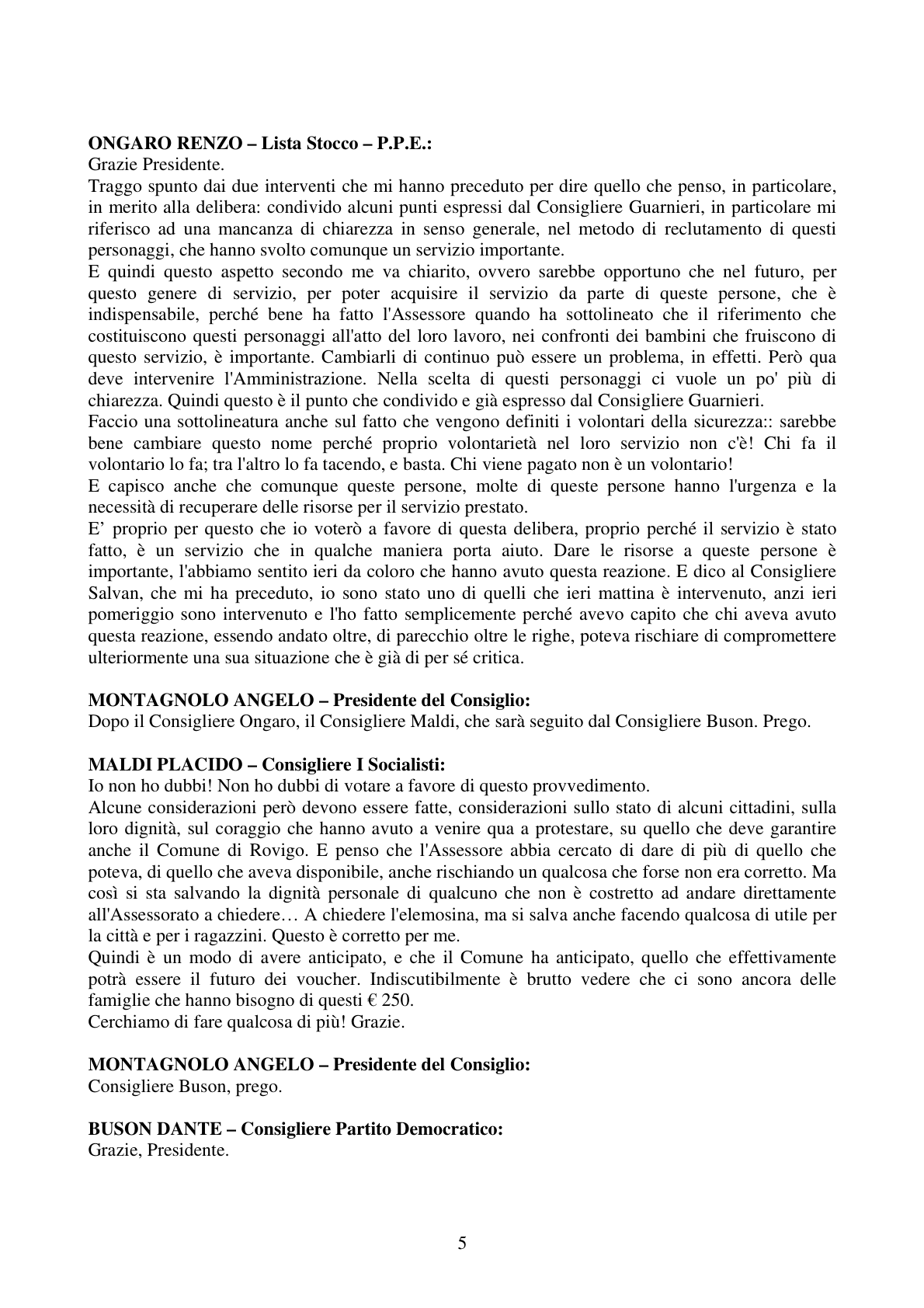 Pagina 5 del verbale