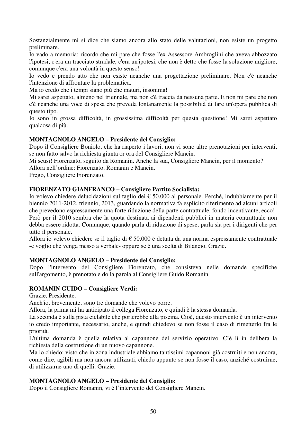 Pagina 50 del verbale