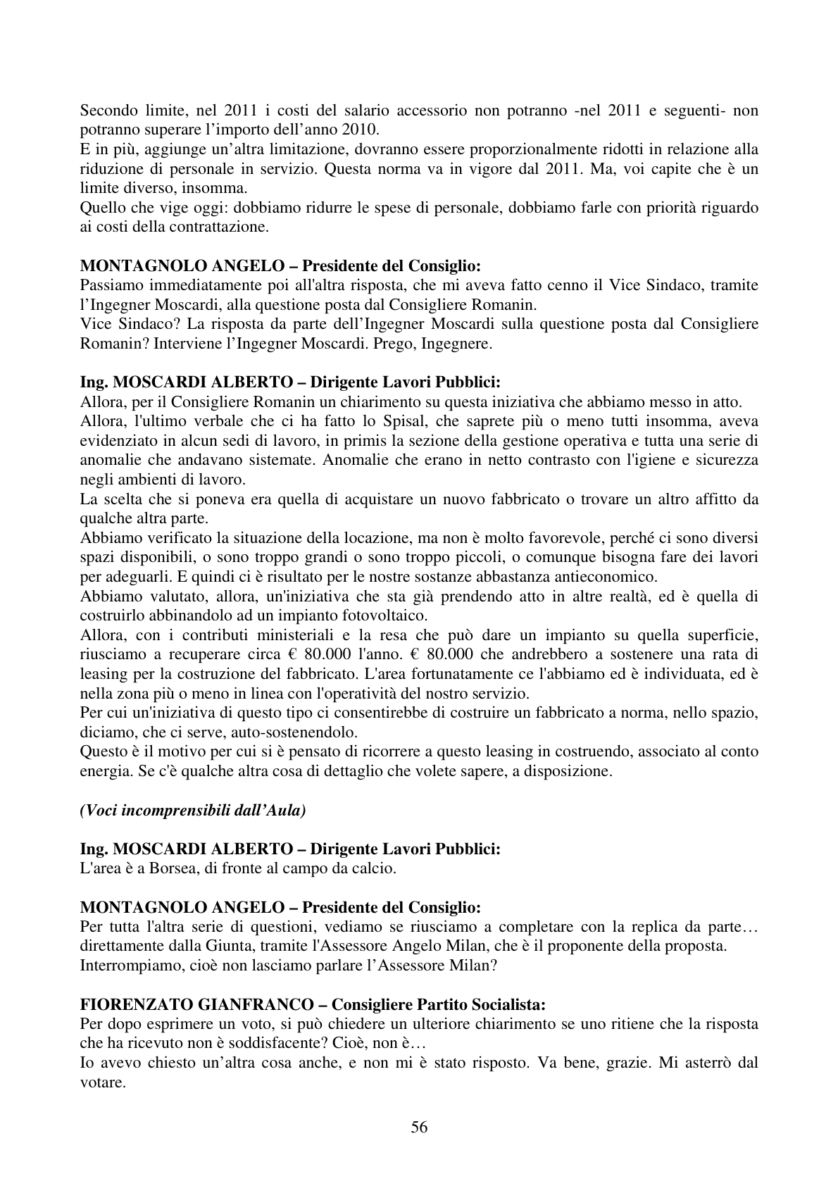 Pagina 56 del verbale