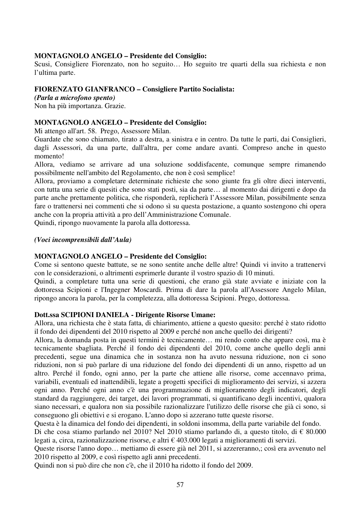 Pagina 57 del verbale