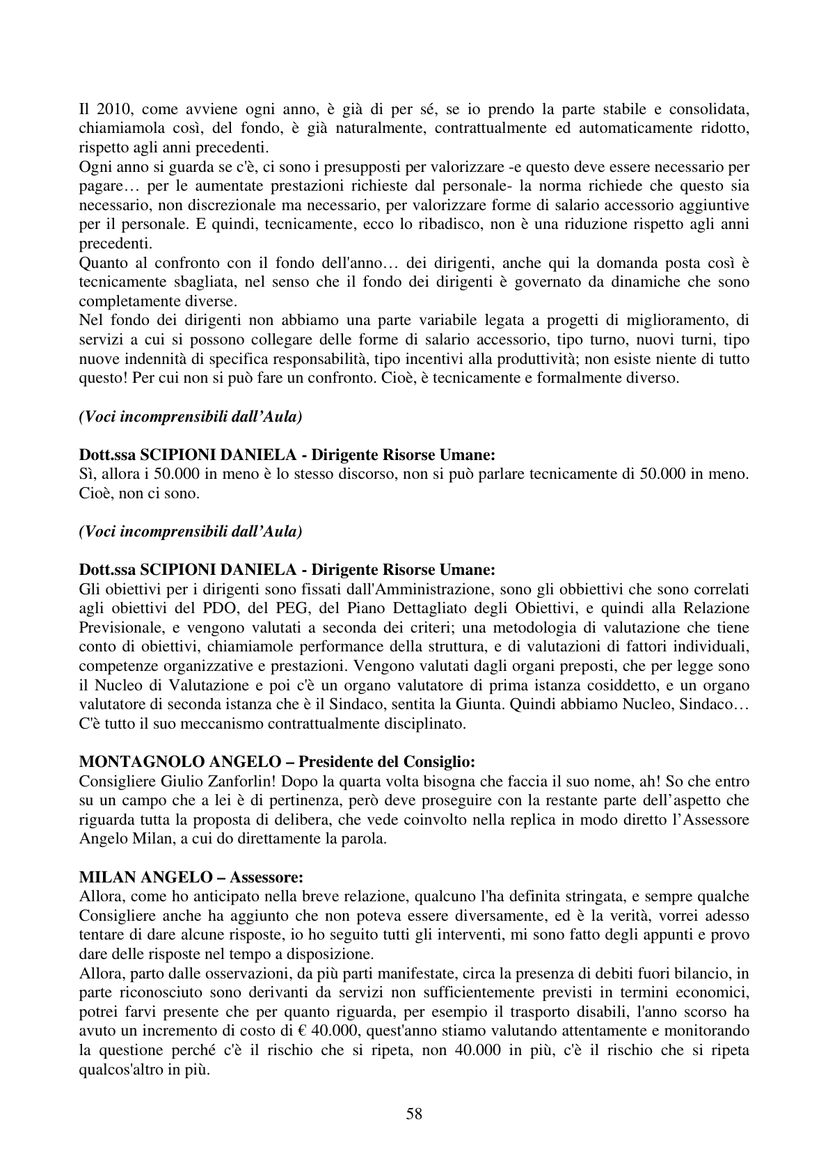 Pagina 58 del verbale