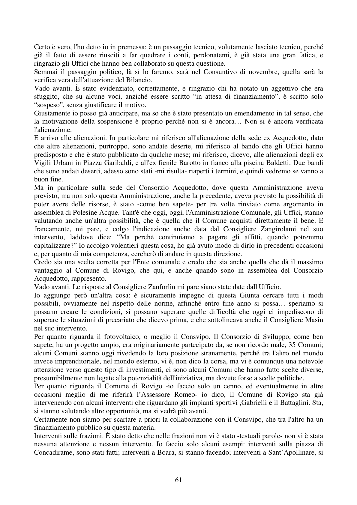 Pagina 61 del verbale