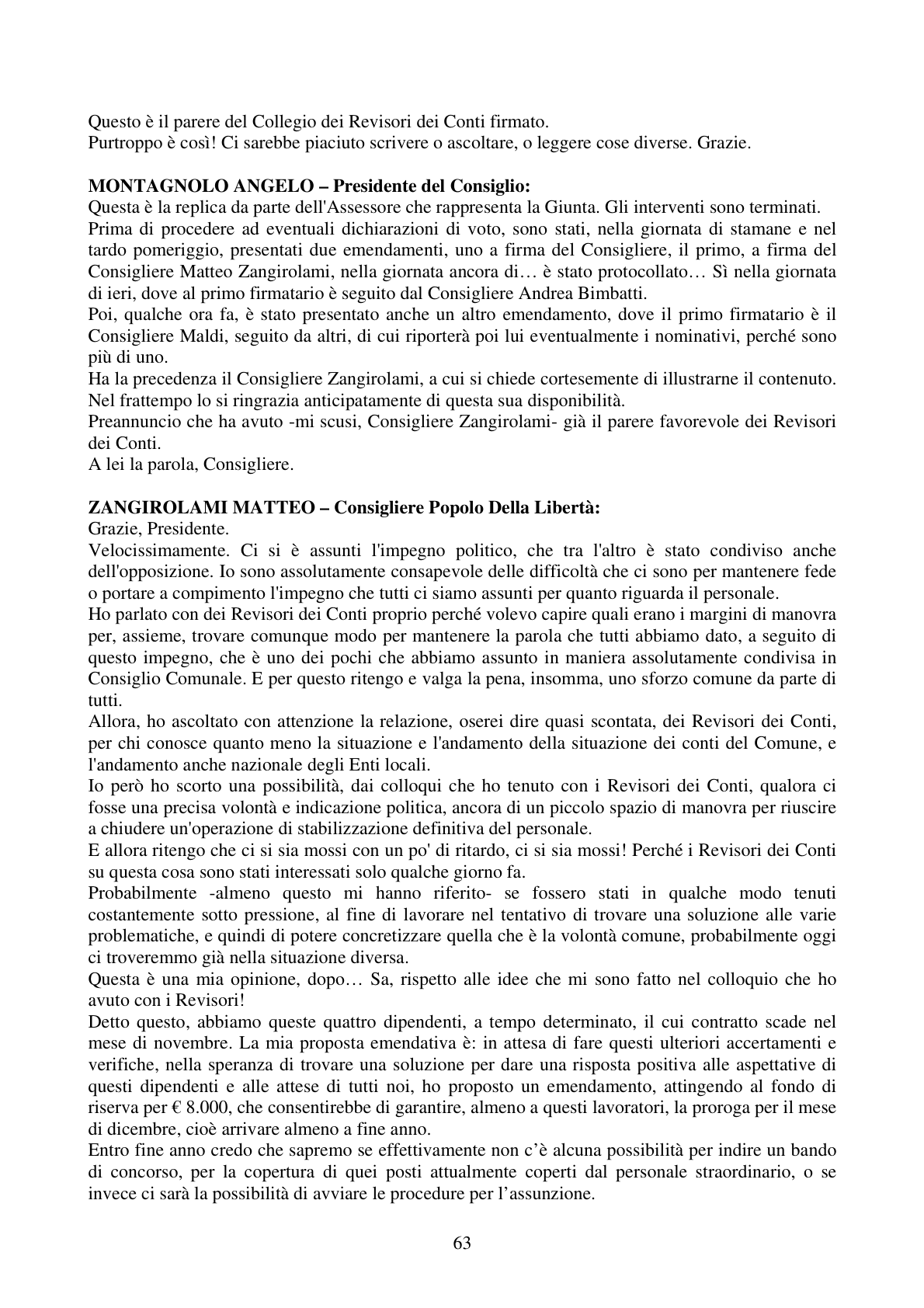 Pagina 63 del verbale