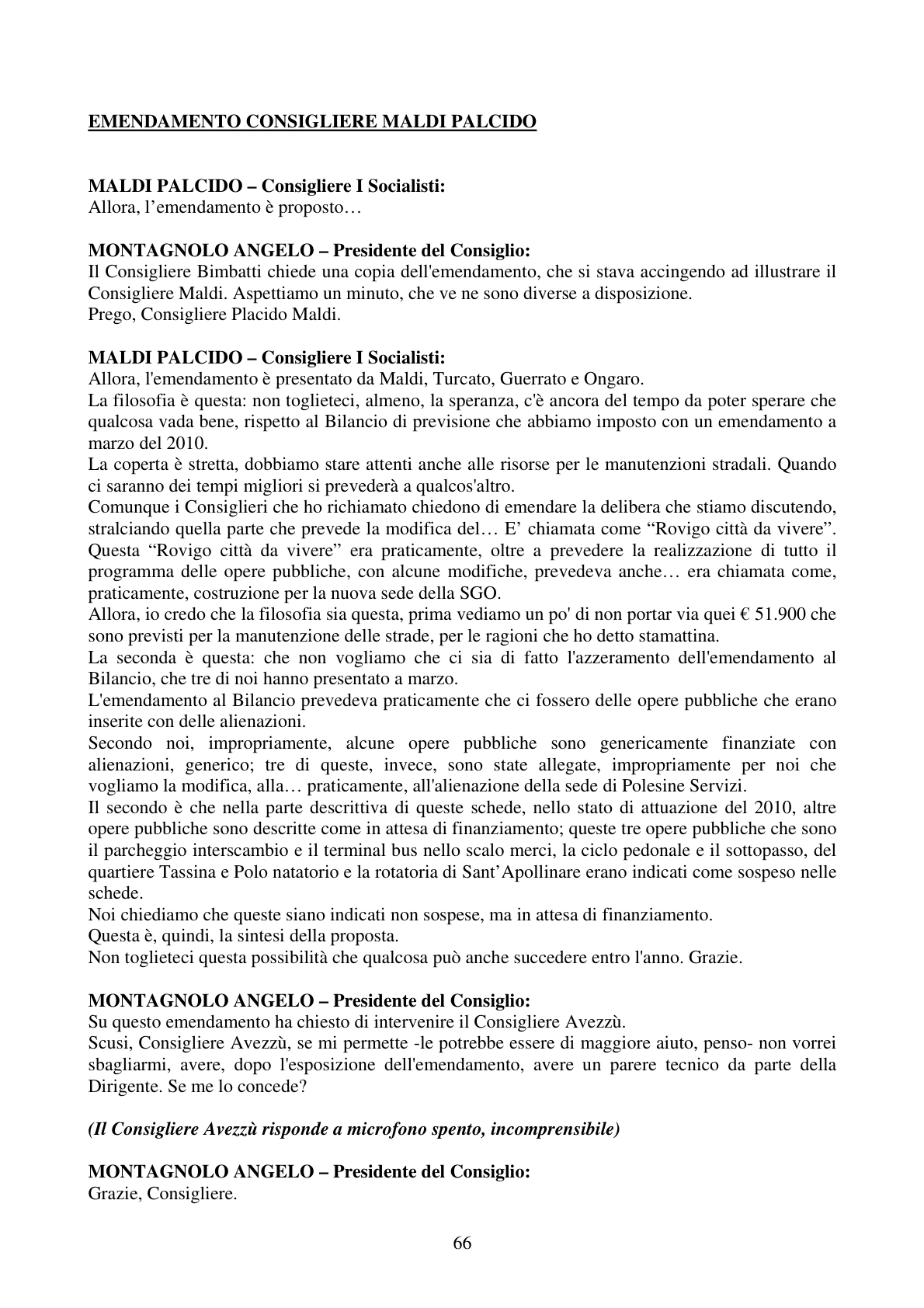 Pagina 66 del verbale