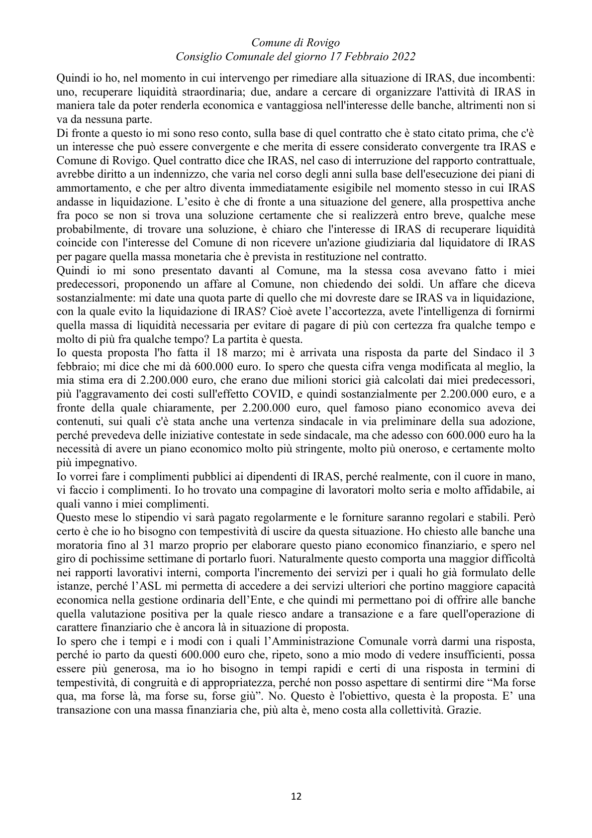 Pagina 12 del verbale