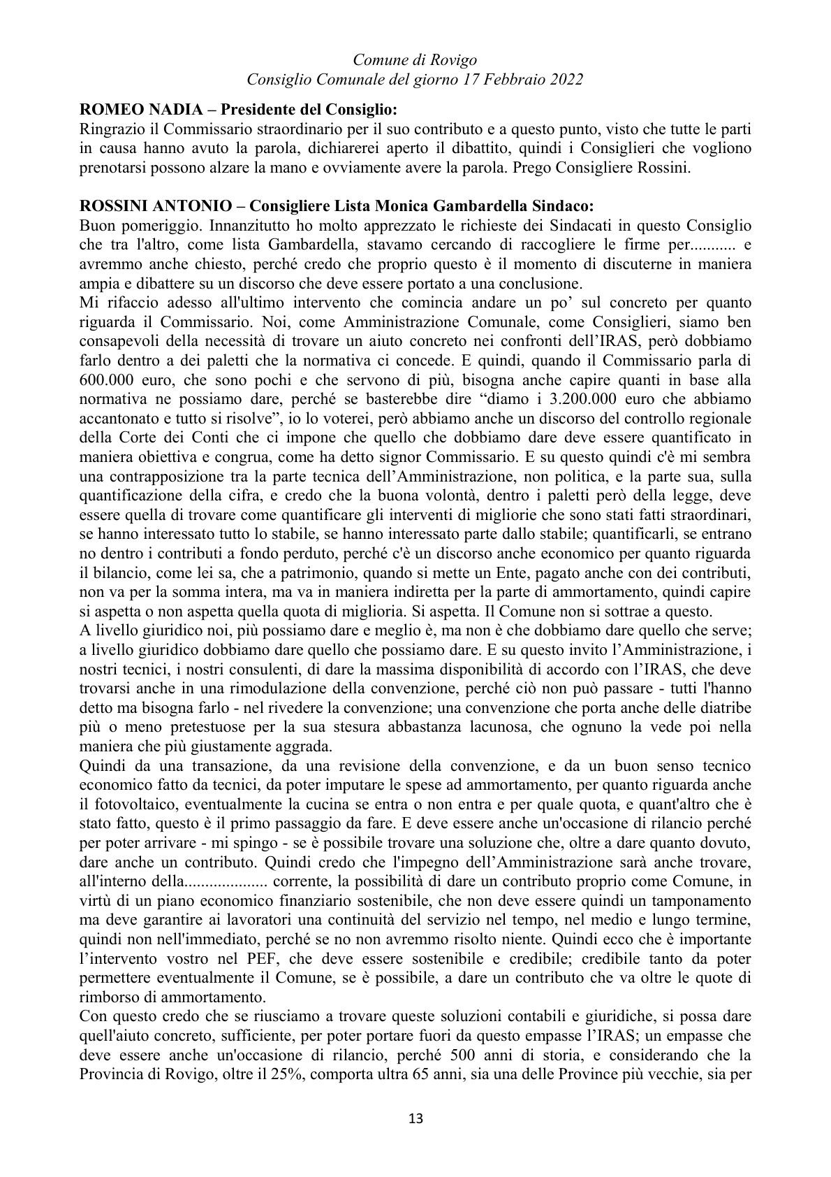 Pagina 13 del verbale
