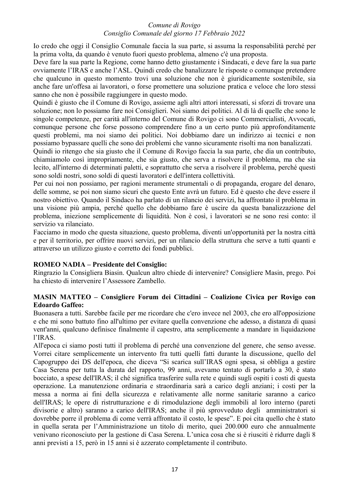 Pagina 17 del verbale