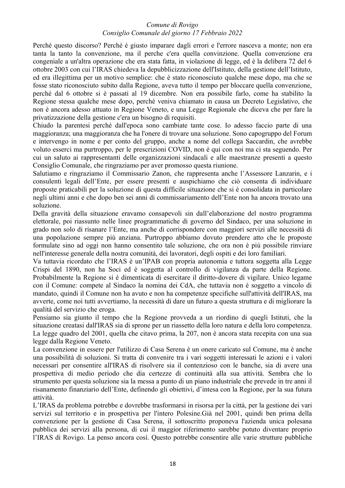 Pagina 18 del verbale