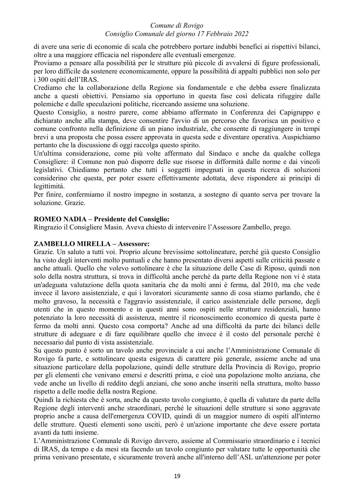 Pagina 19 del verbale