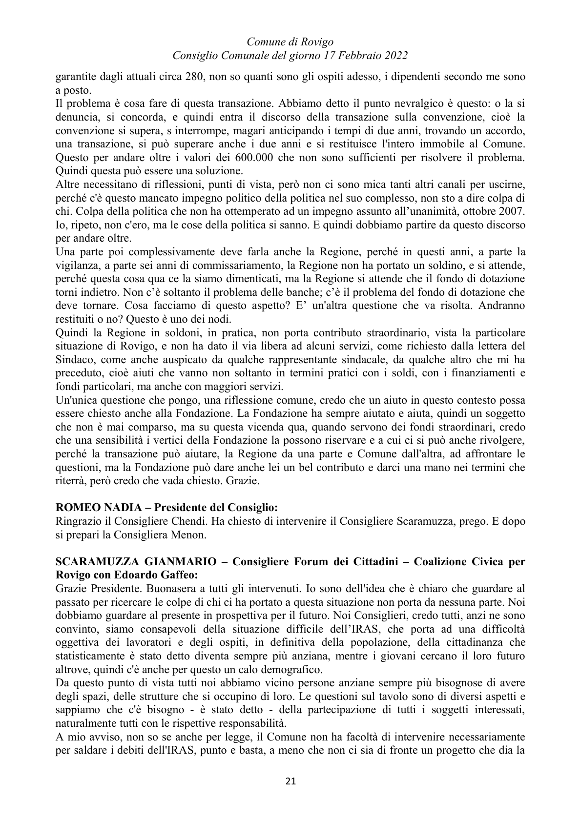 Pagina 21 del verbale