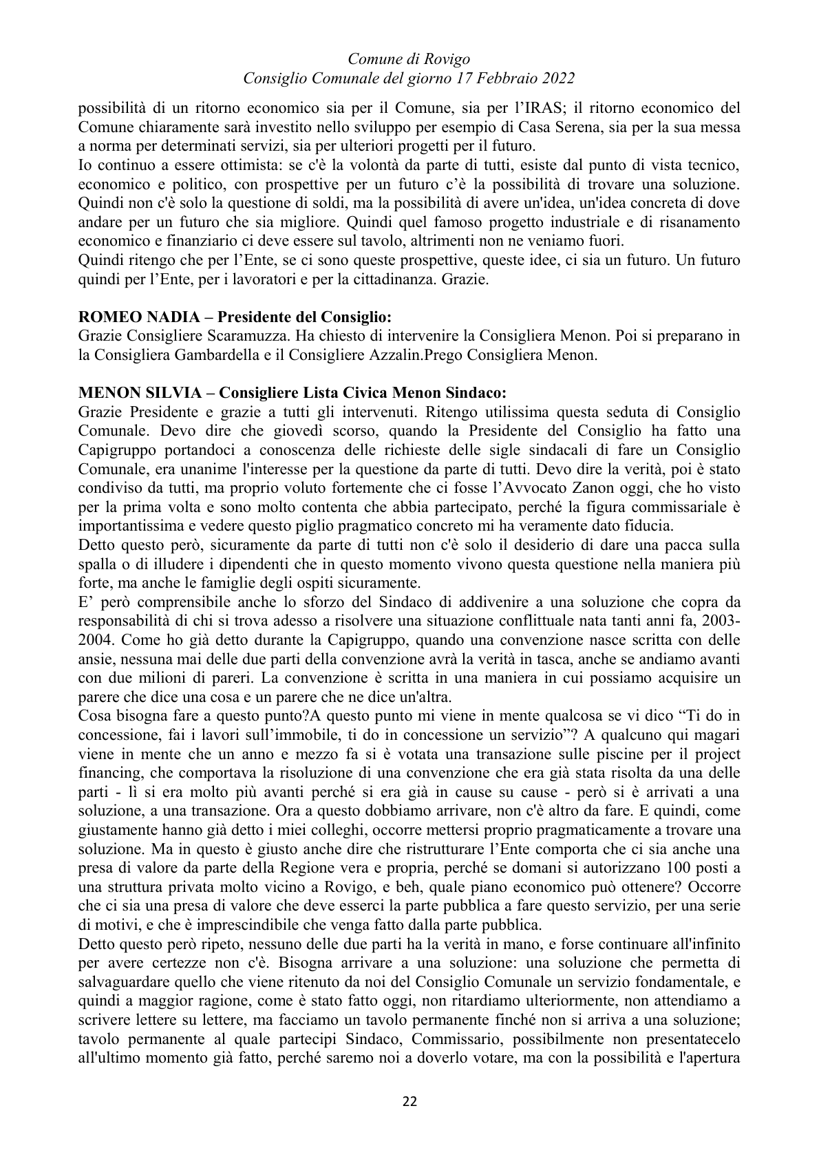 Pagina 22 del verbale
