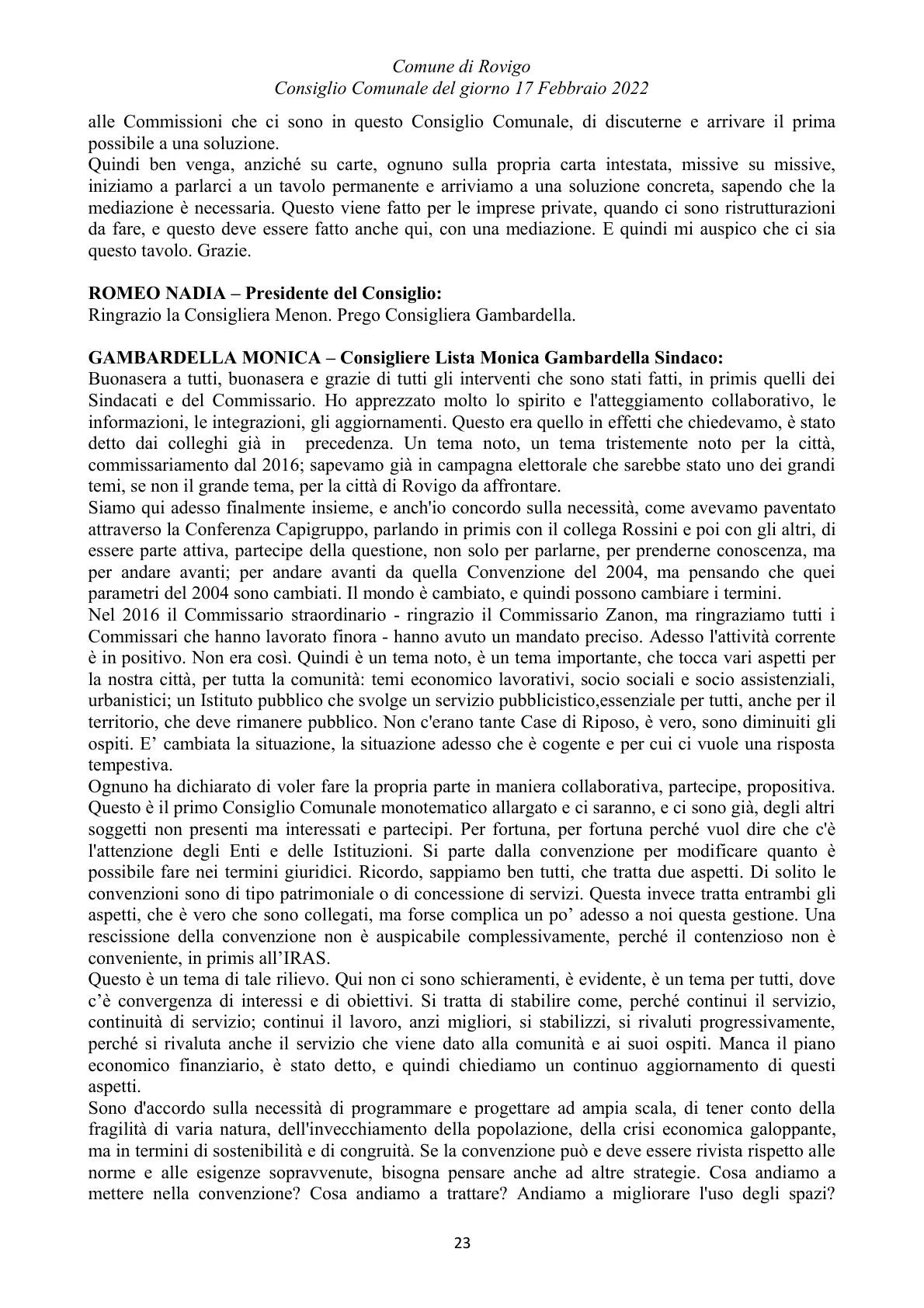 Pagina 23 del verbale