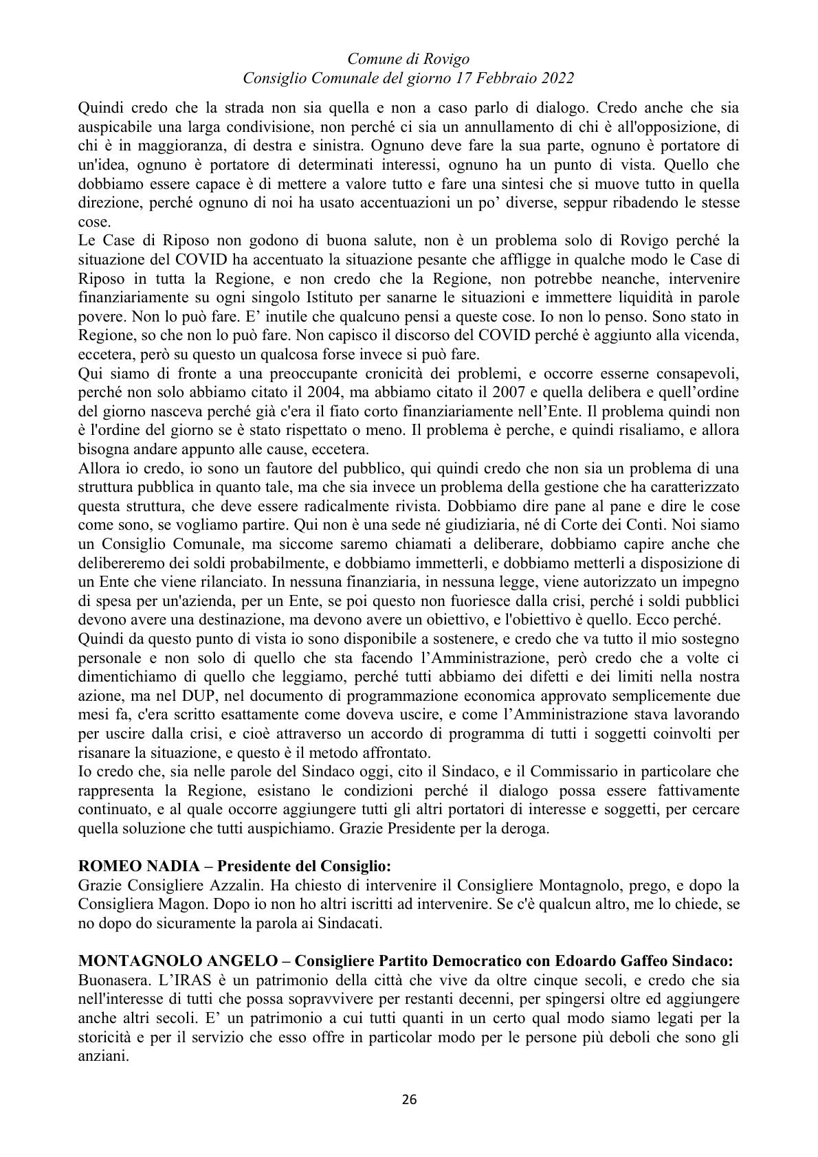 Pagina 26 del verbale