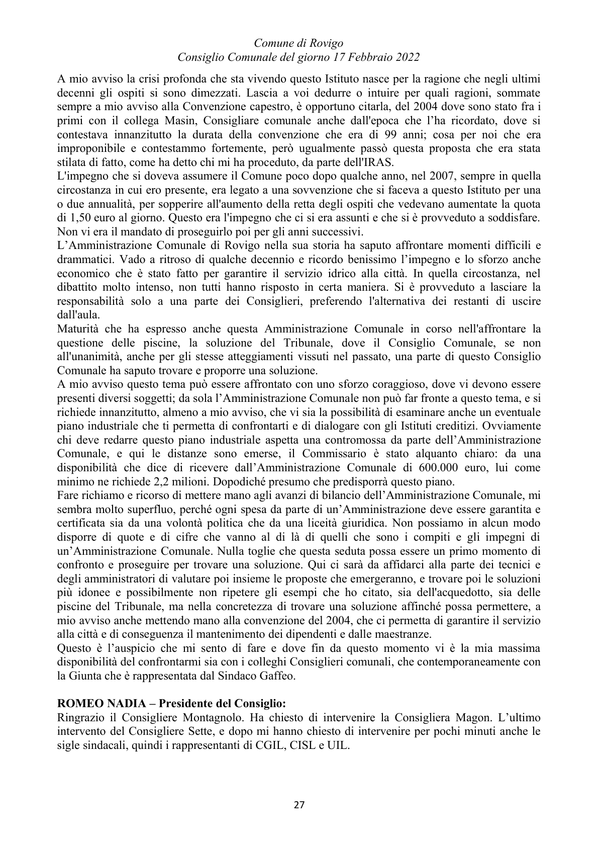 Pagina 27 del verbale