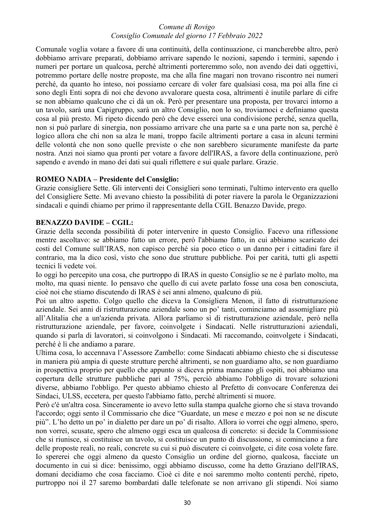 Pagina 30 del verbale