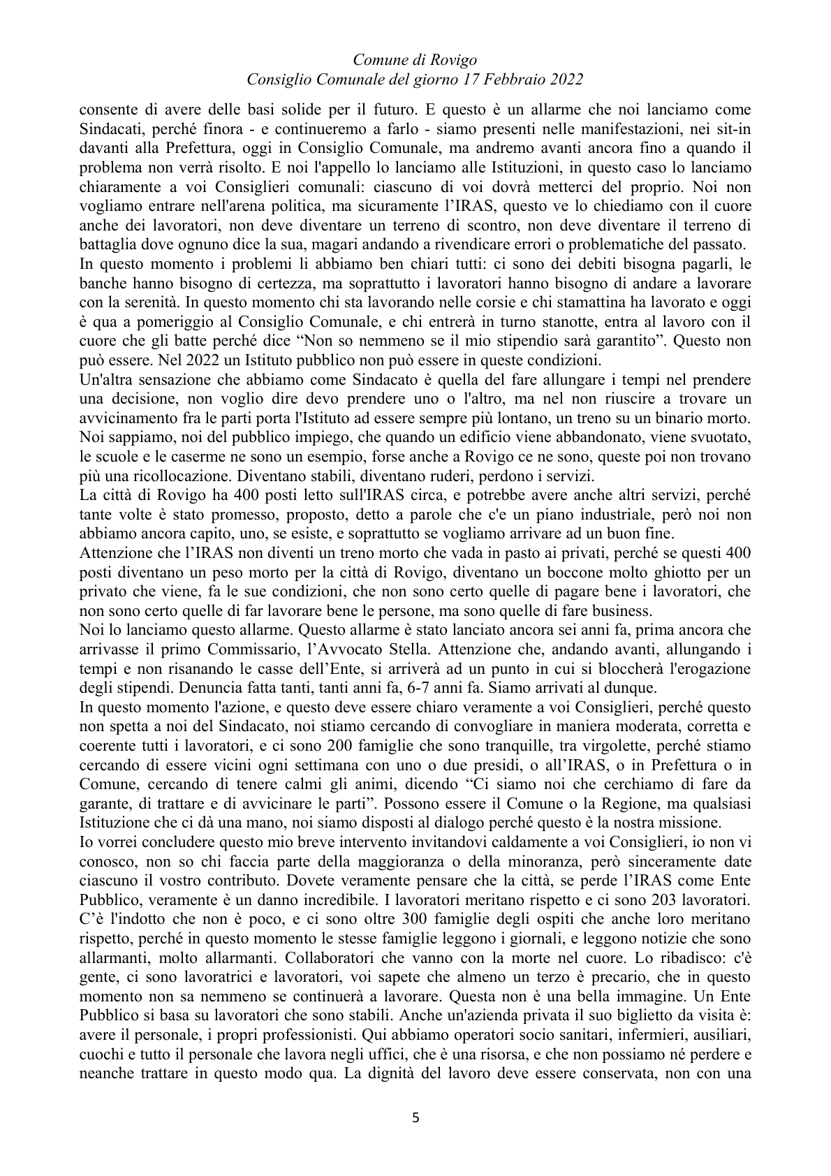 Pagina 5 del verbale