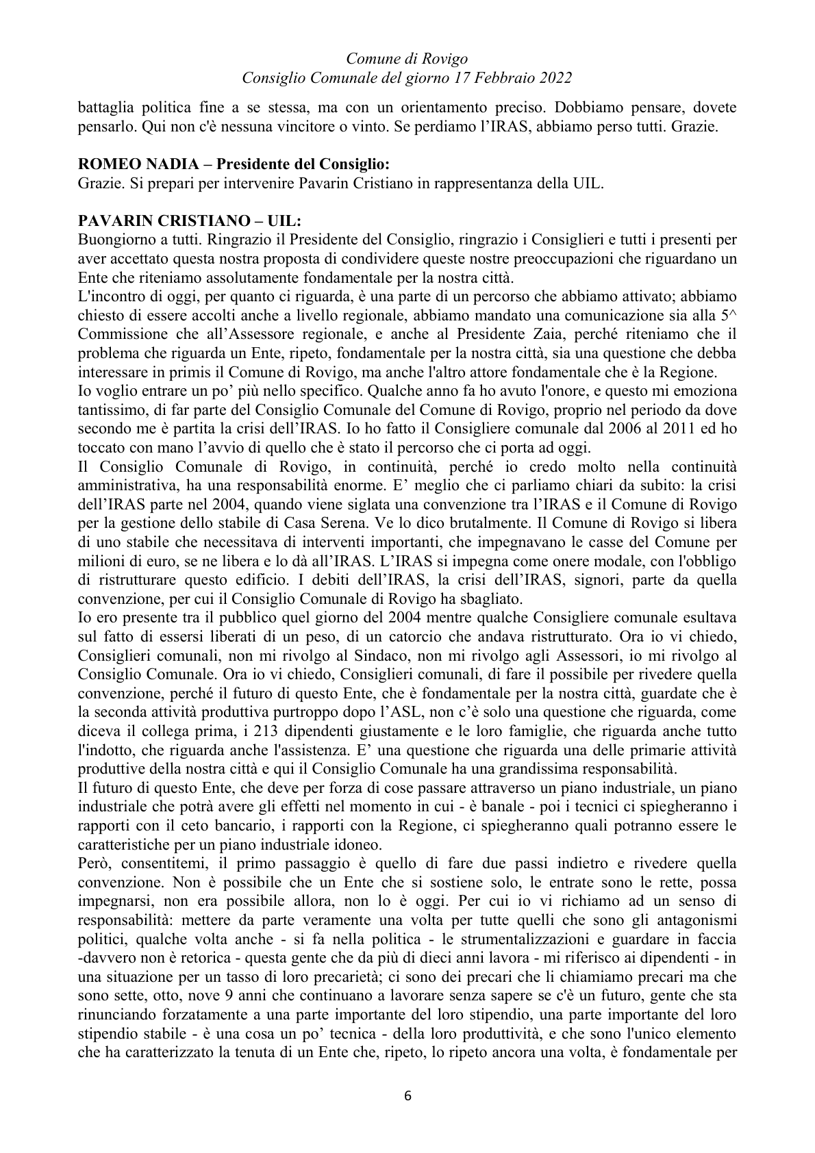 Pagina 6 del verbale