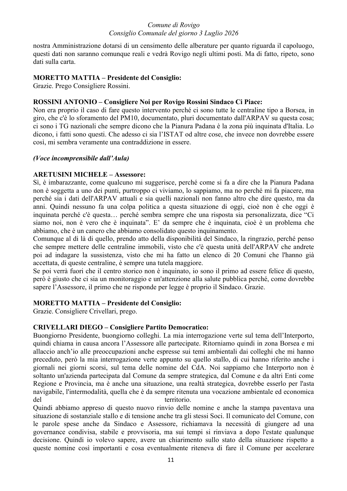 Pagina 11 del verbale